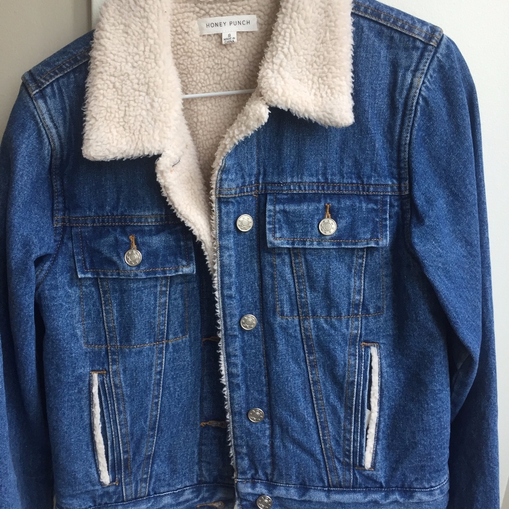 Fleeced denim jean jacket